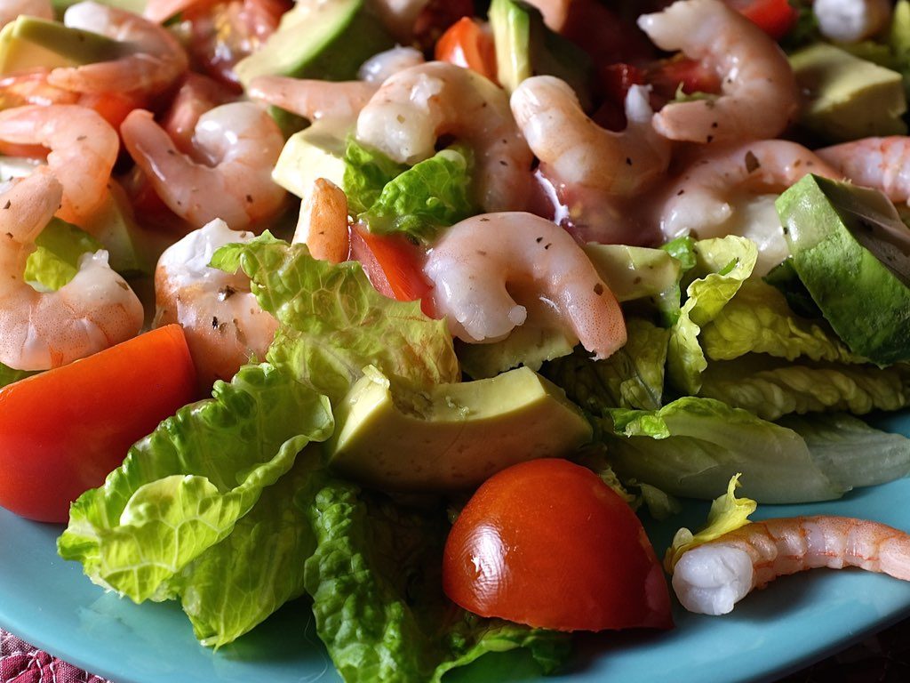 Salade avocat & crevettes